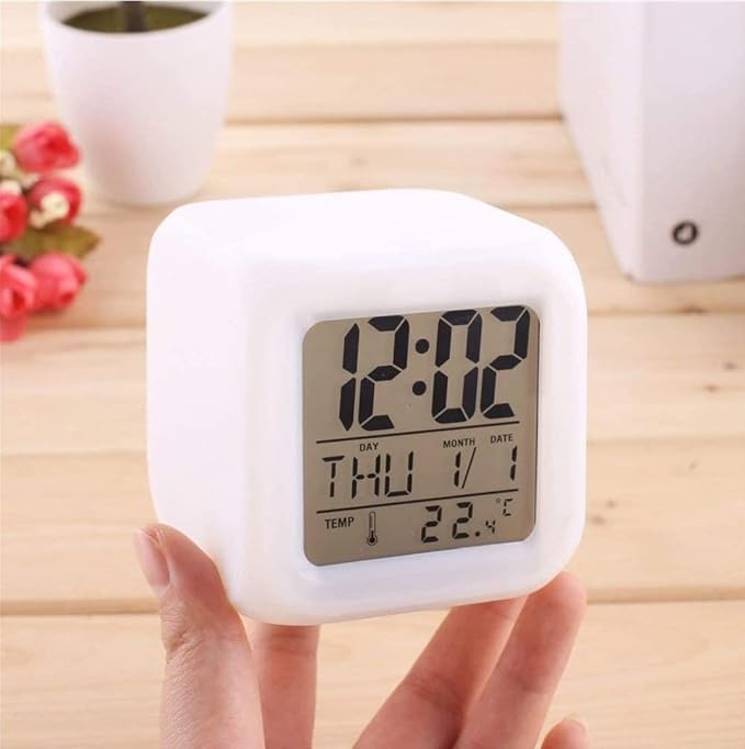 Digital Color Change Led Alarm Clock Calendar Temperature Desktop Digital Clocks Table Backlight Light Decoration Clock