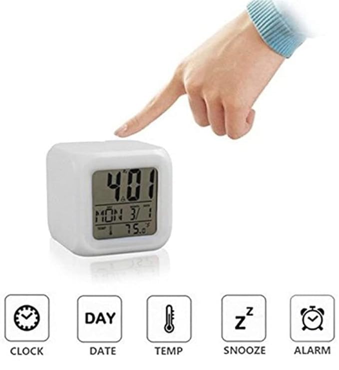 Digital Color Change Led Alarm Clock Calendar Temperature Desktop Digital Clocks Table Backlight Light Decoration Clock