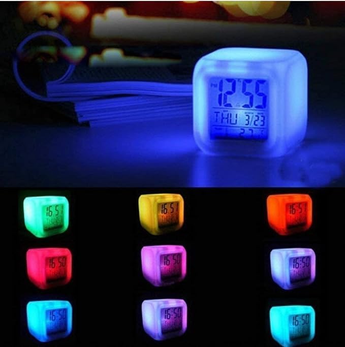 Digital Color Change Led Alarm Clock Calendar Temperature Desktop Digital Clocks Table Backlight Light Decoration Clock