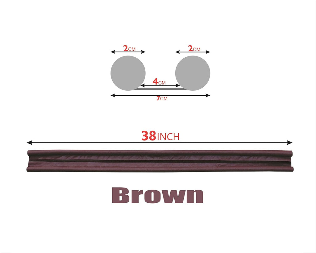 36Inch Door Bottom Gap Filler Strip, Stop Outside Dust, Hot Air, Insects, Water, Use in Wooden, Steel, Fiber, Plastic Doors 20mm Thickness Brown Pack of 3