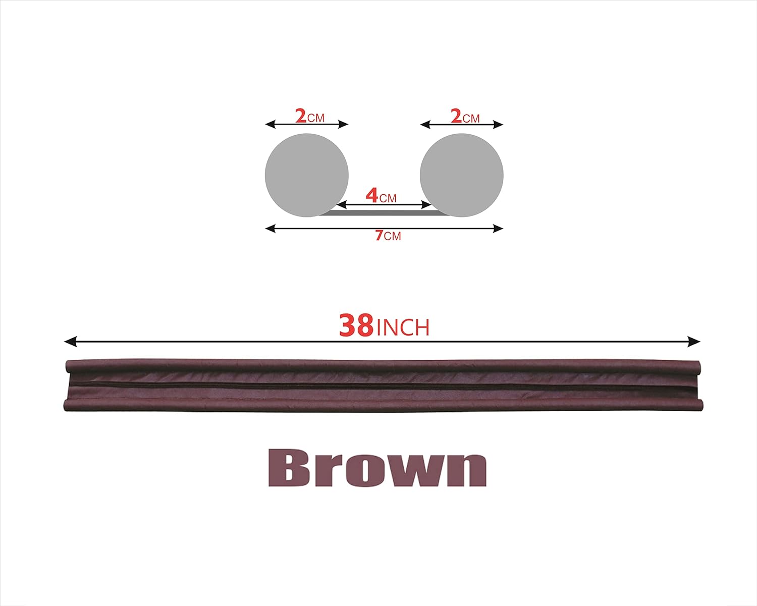 36Inch Door Bottom Gap Filler Strip, Stop Outside Dust, Hot Air, Insects, Water, Use in Wooden, Steel, Fiber, Plastic Doors 20mm Thickness Brown Pack of 3