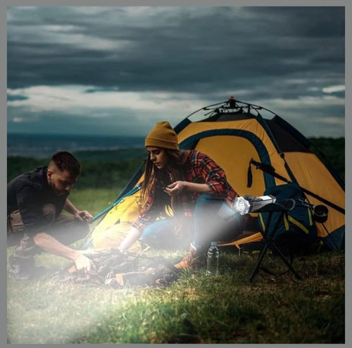 4-in-1 LED Torch Lights Rechargeable Emergency Torch Light 3W USB Charge Flashlight - High Power Long Distance Beam Range 4 Mode Torch for Outdoor, Indoor, Hiking, Walking, Camping (Multi)